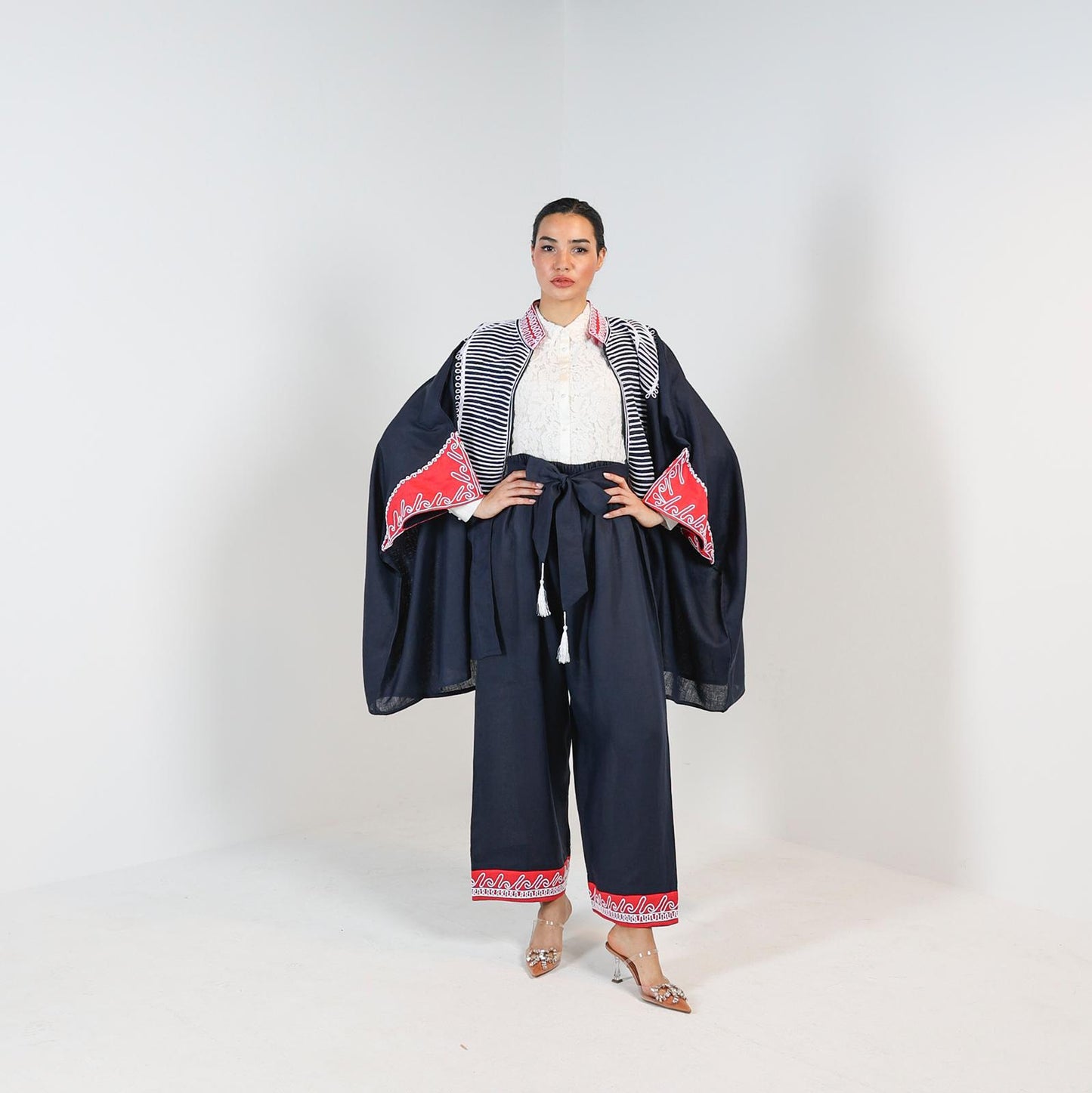 Farah Mini Cape (Navy Blue)