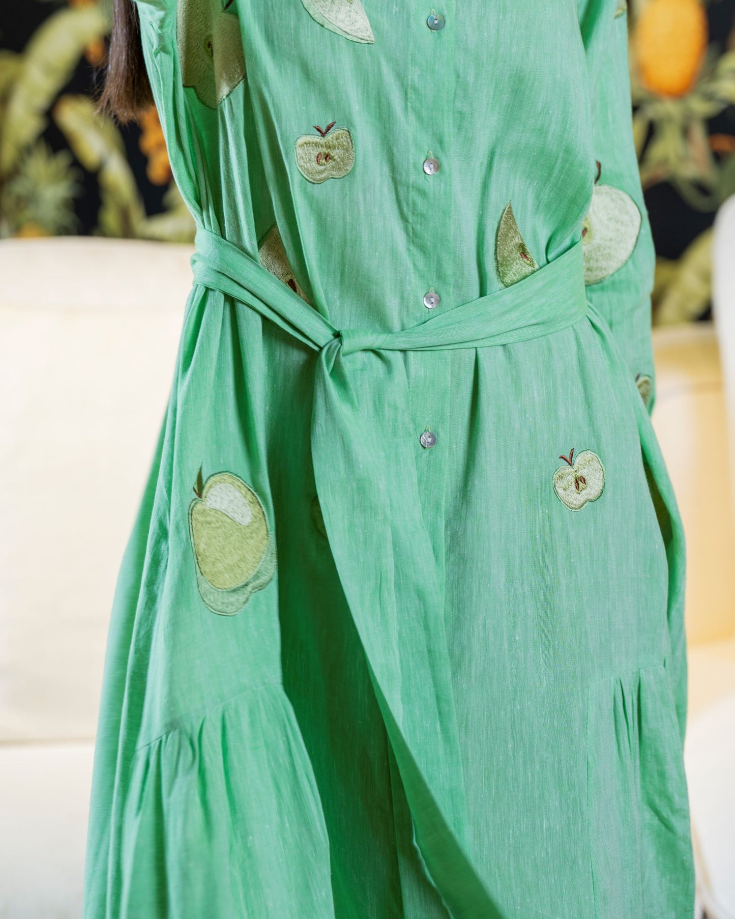 Green Apple Shirt Dress