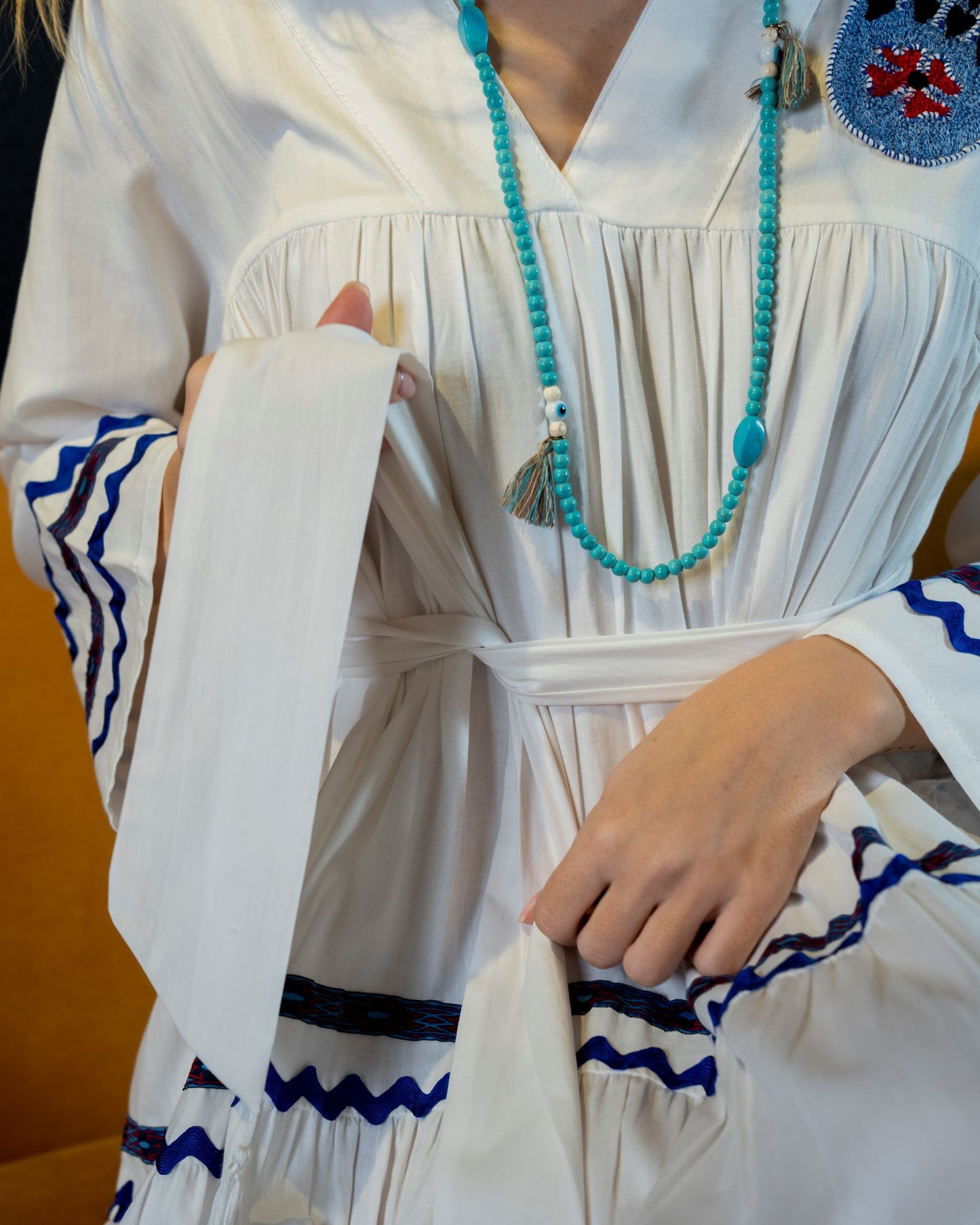 White Dress With Embroidery