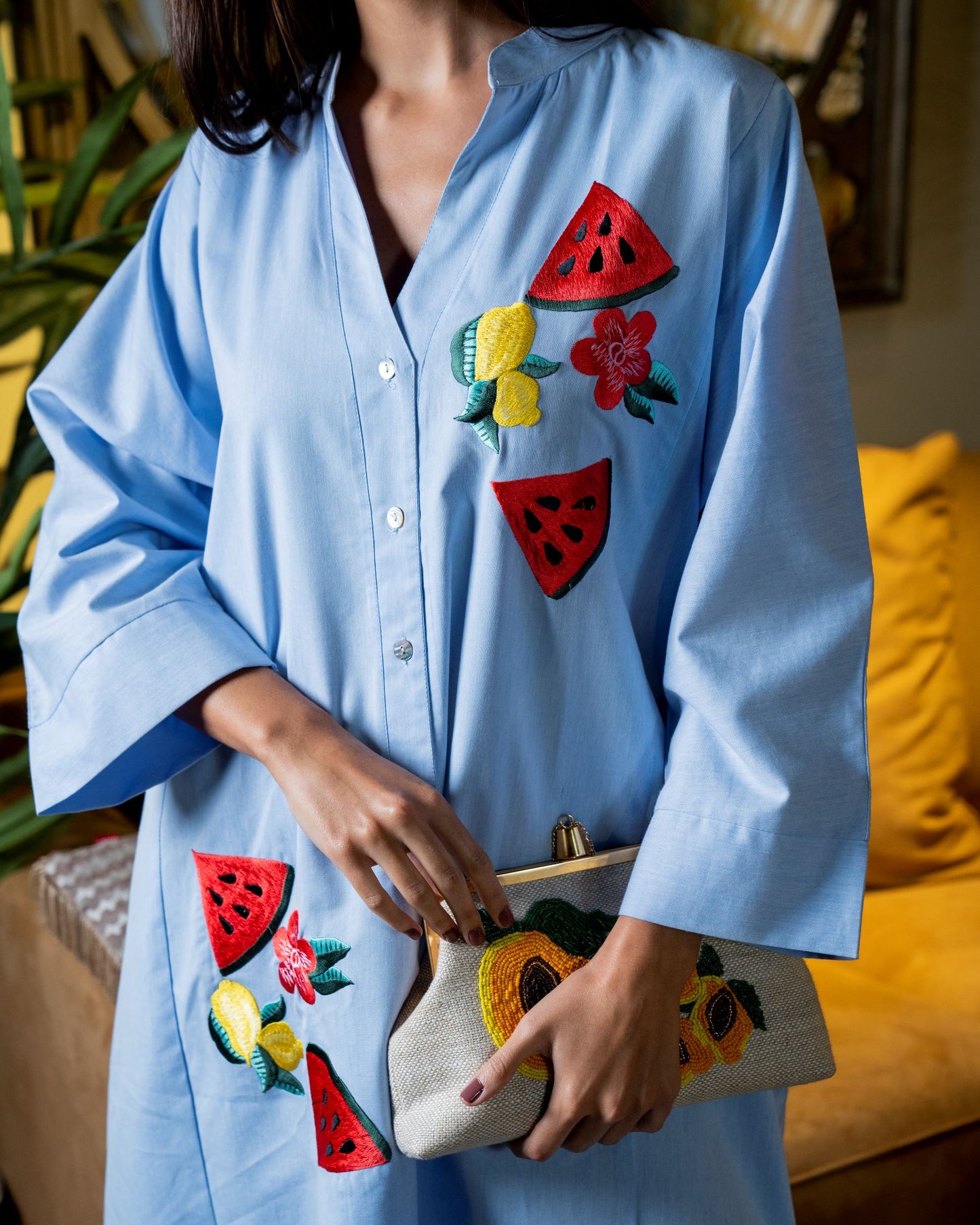 Light Blue Dress With Watermelons