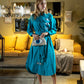 Blue Dress With Embroidery