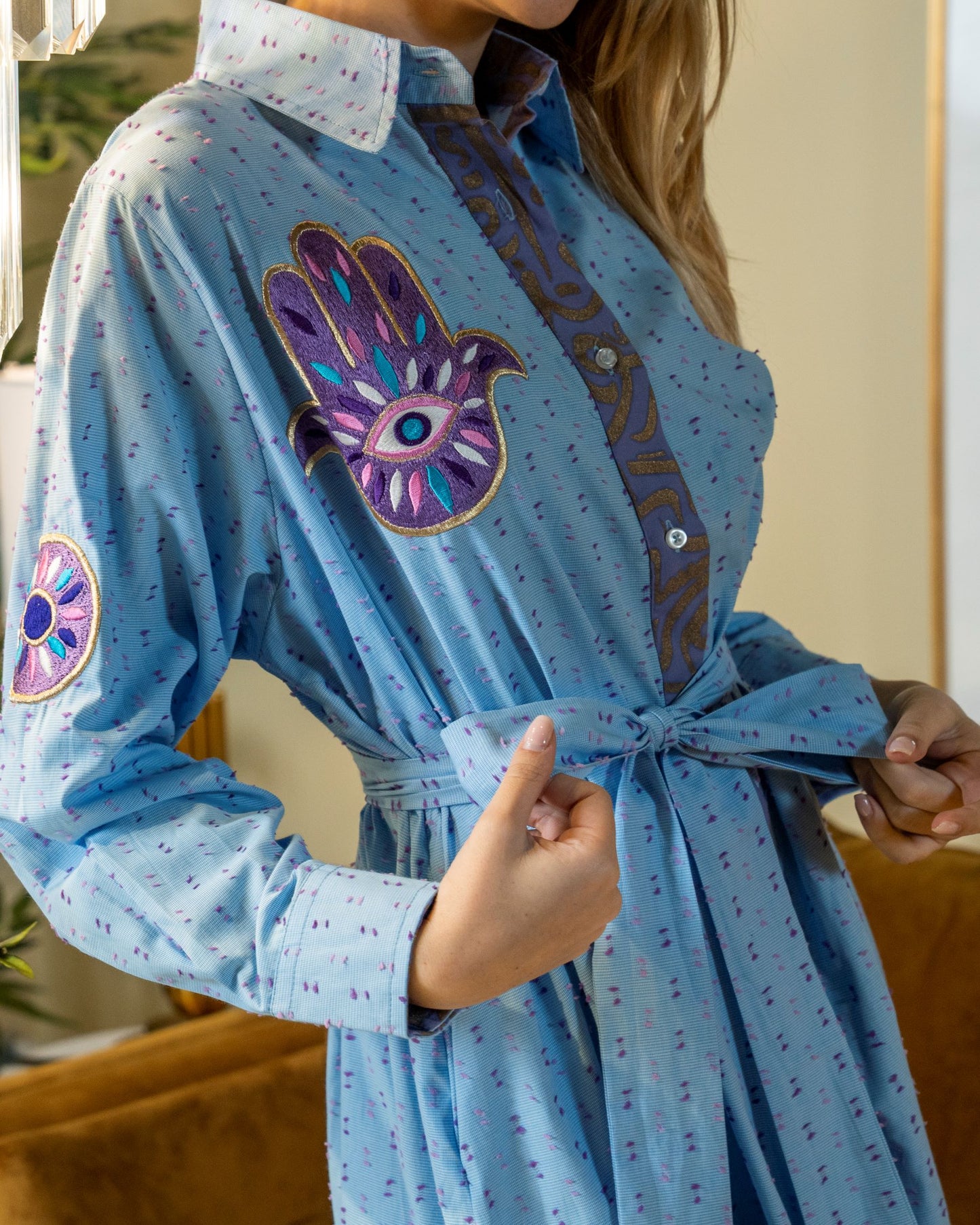 Purple Buttoned Dress