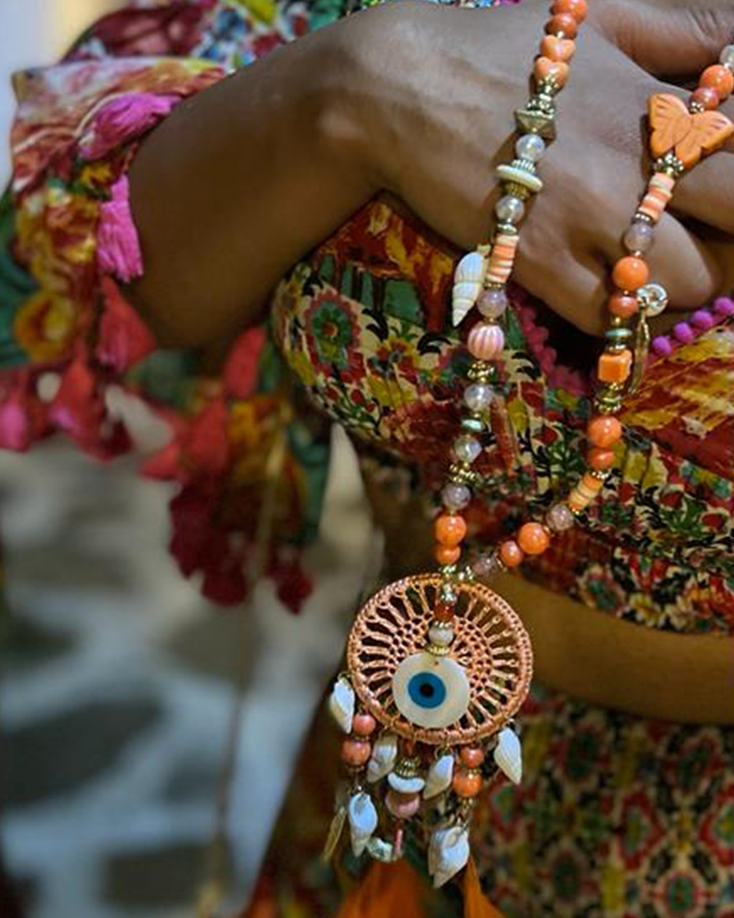 Dream Catcher Necklace (Orange)